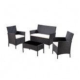4Pc Rattan Sofa Set Black